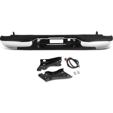Rear Step Bumper Carbon Steel Chrome Black Fit Silverado Sierra 1500 2500
