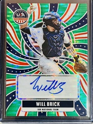 2026 Panini Prizm Stars & Stripes Green Pulsar Auto Will Brick /99 Clean NM/M