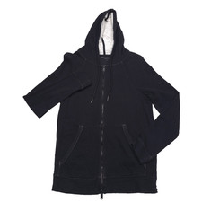 John Varvatos Providence Hoodie Mens Small Black Full Zip Double-Knit Cotton NWT