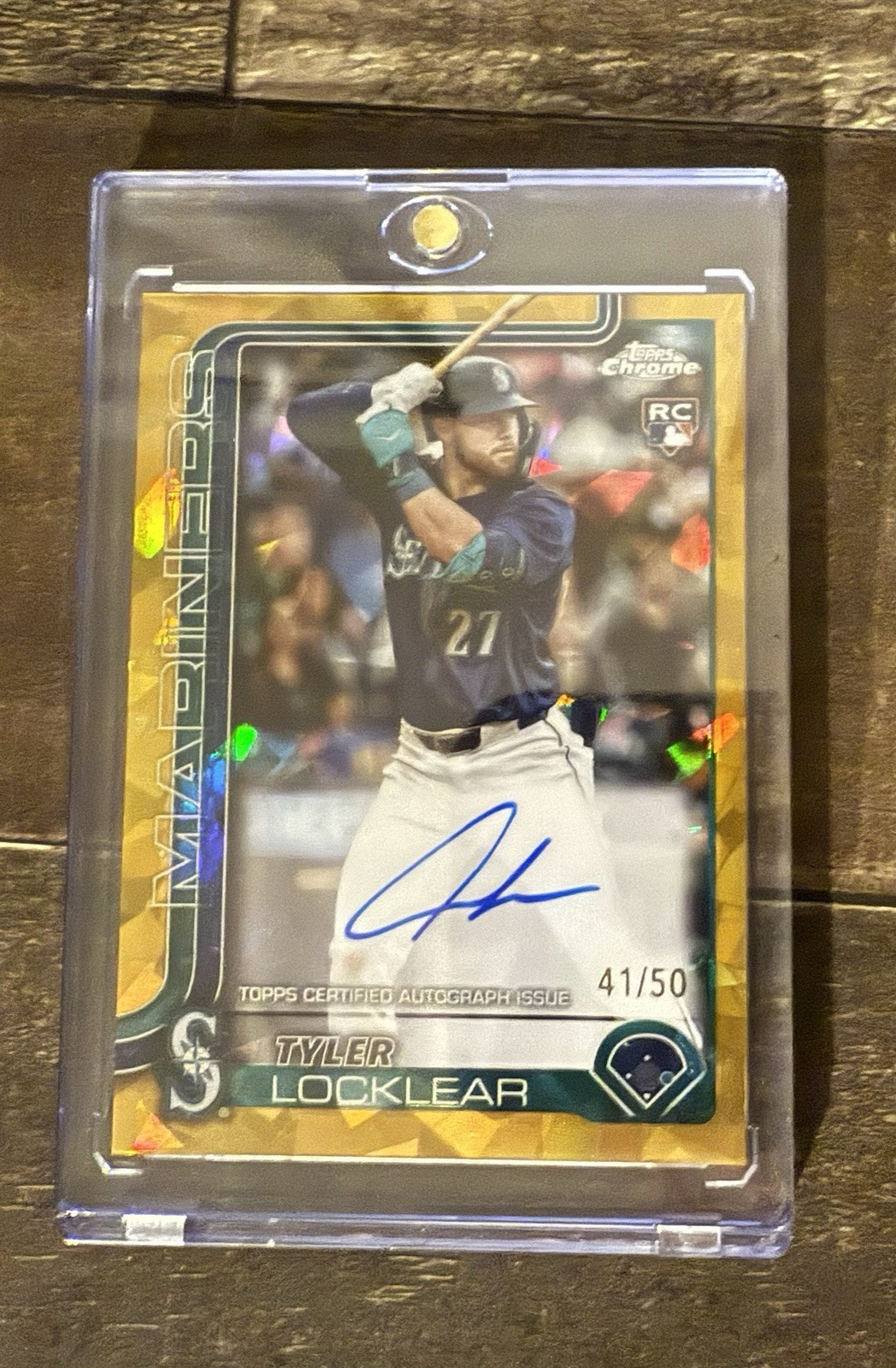 2025 Topps Chrome Tyler Locklear Gold Rookie Autograph /50 Mariners