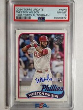 2024 Topps Update Series - 1989 Topps Baseball Auto Weston Wilson #89B-WWI PSA 8