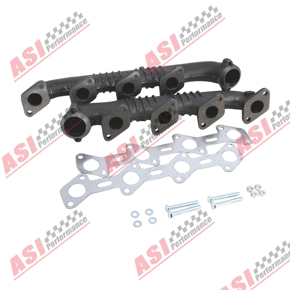Left & Right Exhaust Manifold Kit for 03-10 2005 Ford F250 F350 E450 Super Duty - Image 2 of 4