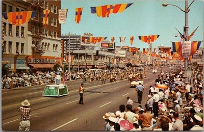 c1960s ''MISS INTERNATIONAL BEAUTY'' Pageant -Long Beach CA Postcard /Parade Scene