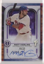 2022 Topps Tribute Tribute Auto Purple 44/50 Matt Vierling #TA-MV Auto 7qg