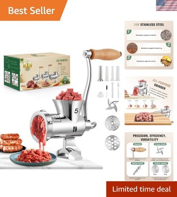 Ergonomic Manual Meat Grinder - Rust-proof Stainless Steel, Perfect for Home Use