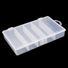 3 Pack 5-Grid Clear Plastic Fishing Tackle Accessory Box Fishing Tackle Storage