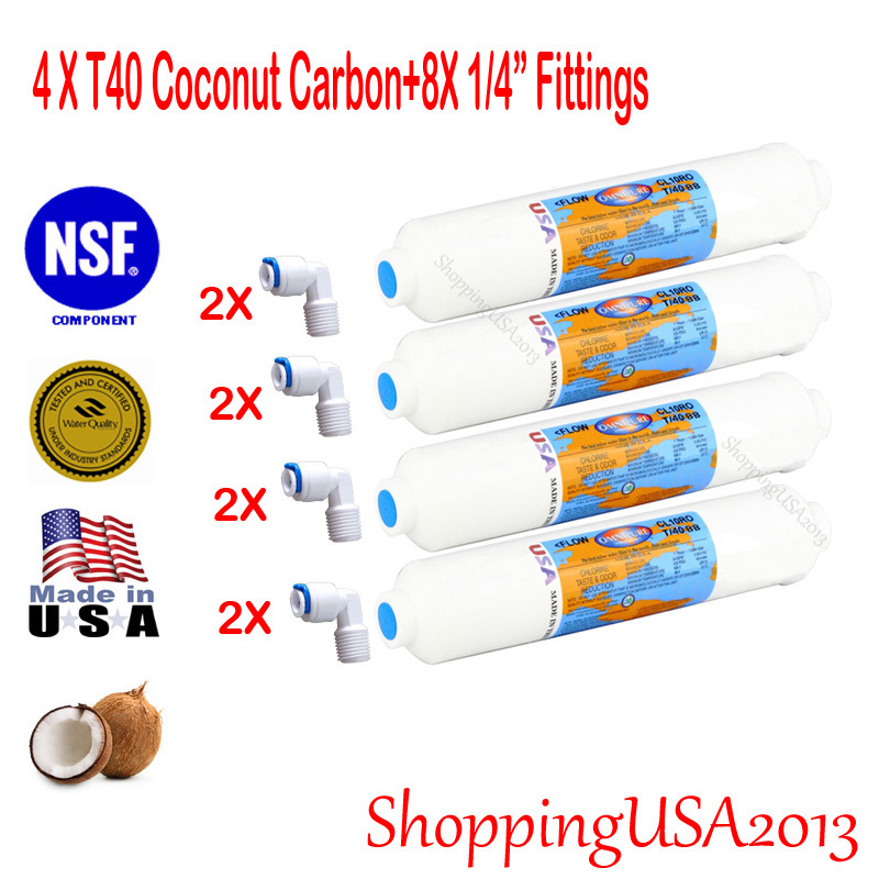 4 Omnipure T40 Coconut Inline Carbon Filter 10X2