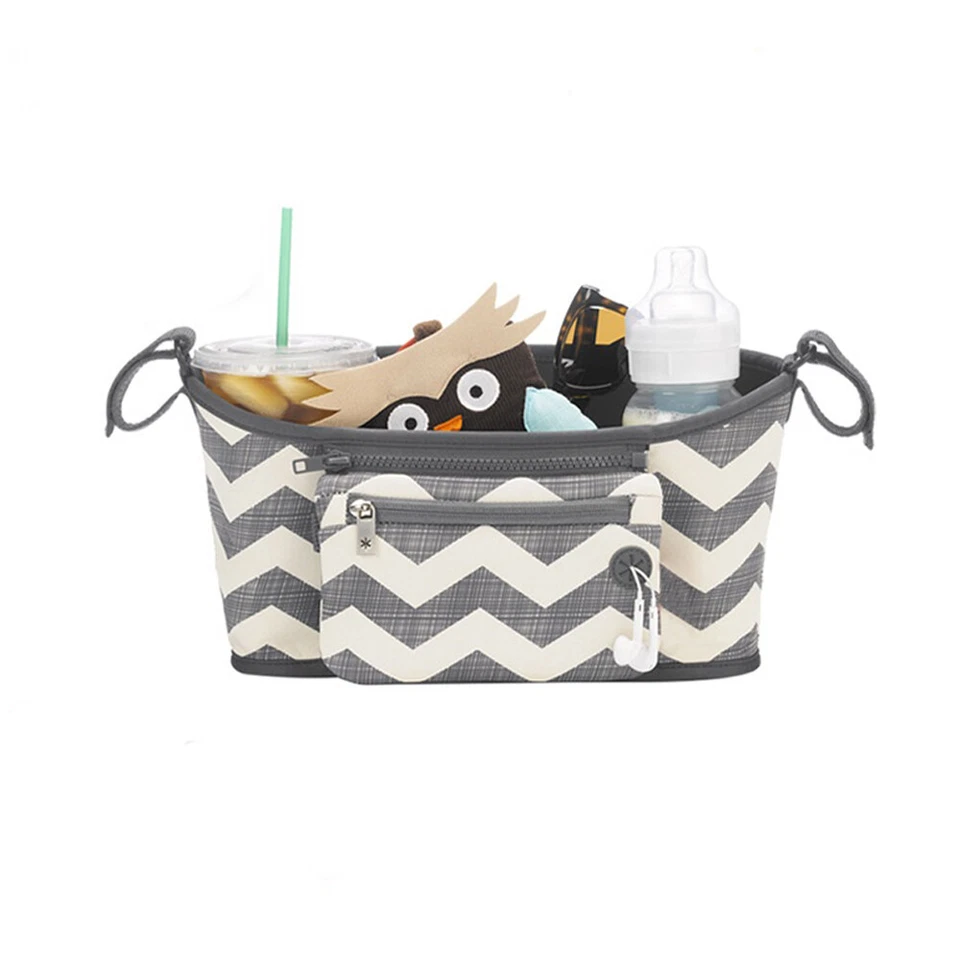 Organizador universal para cochecito con bolsa de teléfono desmontable bolsa para cochecito organizador de carrito Foto 4 de 4