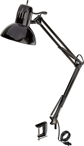 Ultra-Bright Adjustable Swing Arm Desk Lamp - Bright Lighting - Black - Clamp - Picture 3 of 10