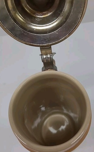 Vintage 9" Lidded Ceramic German Stein Ein Volles Glas Des Gastes Spass - Picture 10 of 11
