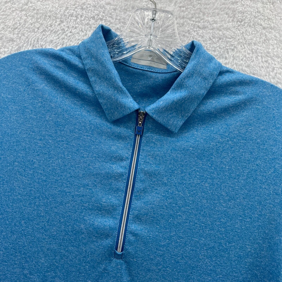 Camisa Polo Callaway Para Mujer Talla Mediana Azul 1/4 Cremallera Manga Corta Atlética Golf Foto 4 de 4