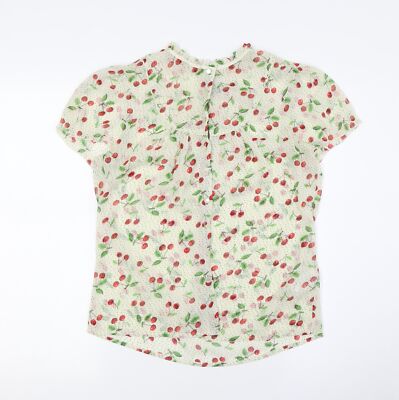 Divided by H&M Damen elfenbeinfarben Polyester Basic Knopfleiste Größe 10 Stehkragen - Cherri