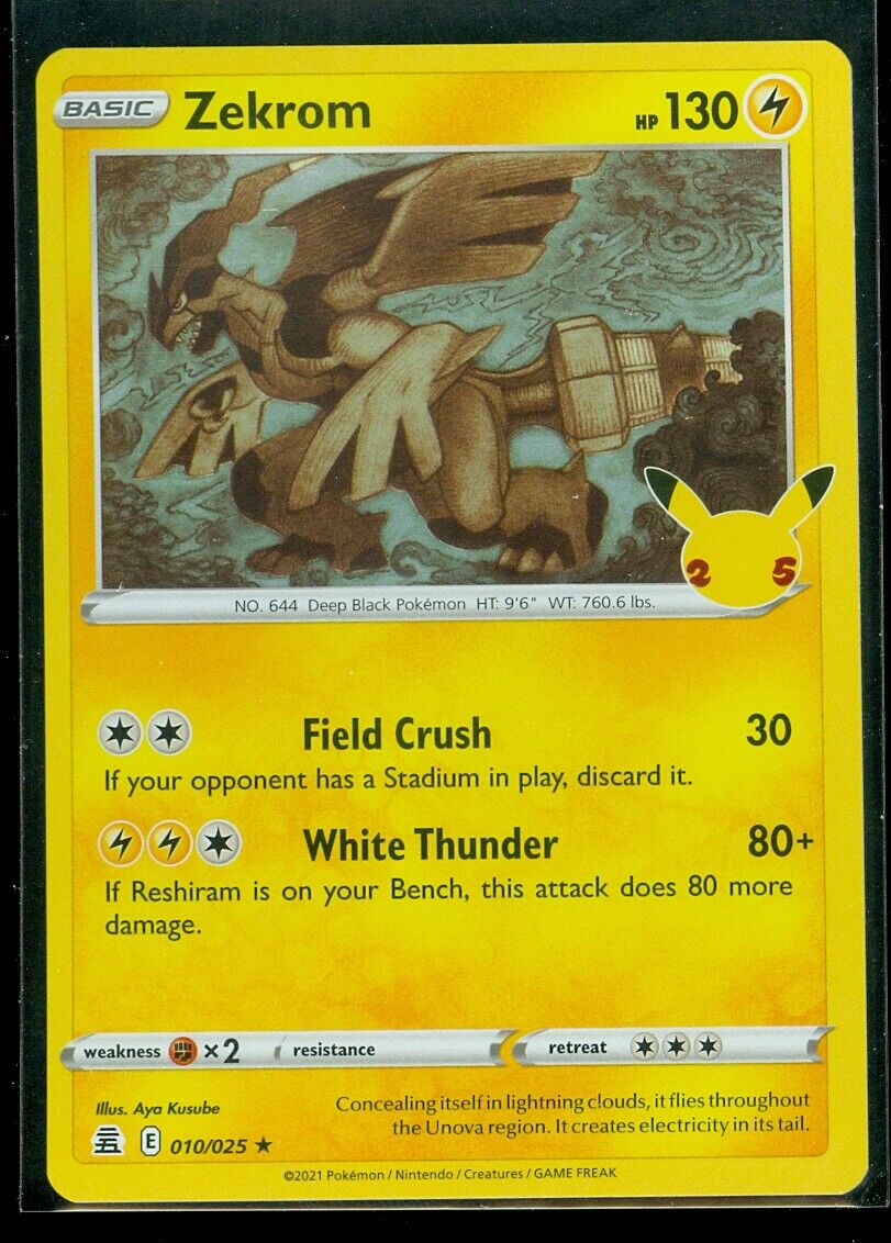 Pokémon ZEKROM 010/025 Holo Rare Celebrations - Near Mint 🍒