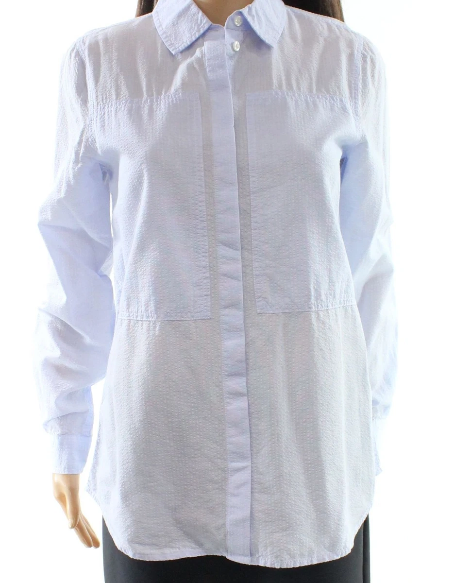 Tommy Hilfiger Women s Striped Boyfriend Shirt Blue White Size M