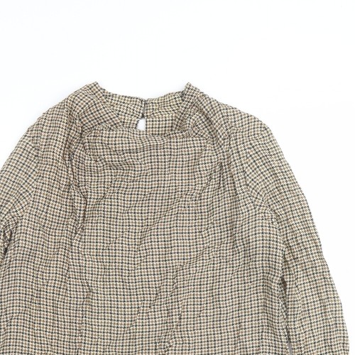 Camicia da donna beige geometrica viscosa base taglia XS collo rotondo - Foto 3 di 10