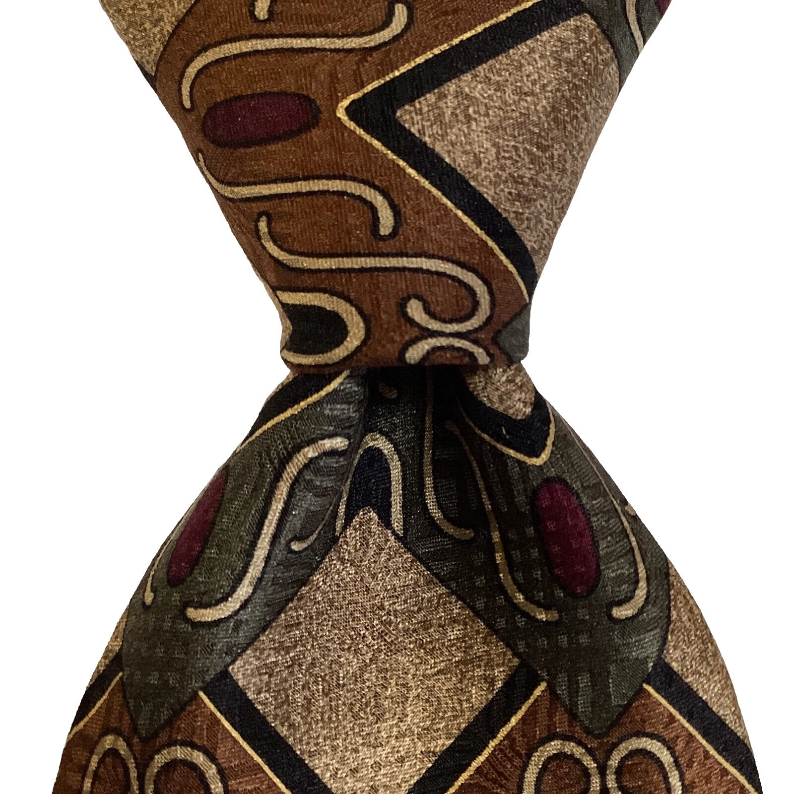 Gravatas Cellini Marrom Geométrico para Homens