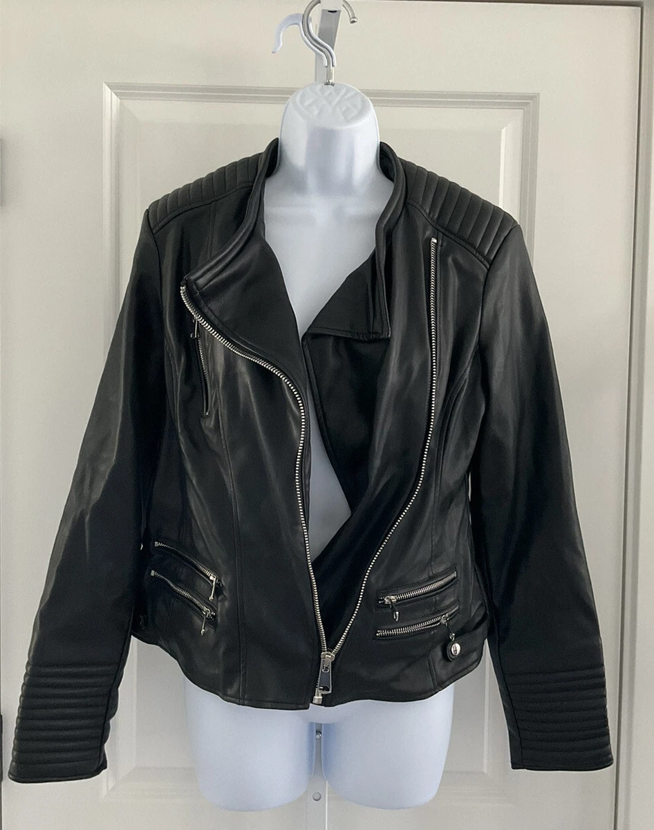 Leather motorcycle top jacket in rain