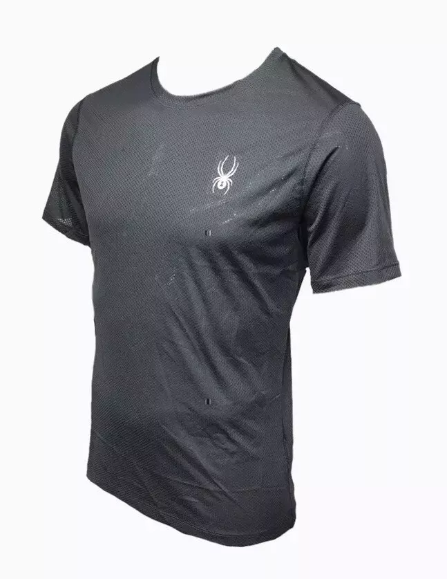 SPYDER Short Sleeve Men's Alpine Tech T- Shirt Sport Black Medium M Free  Ship