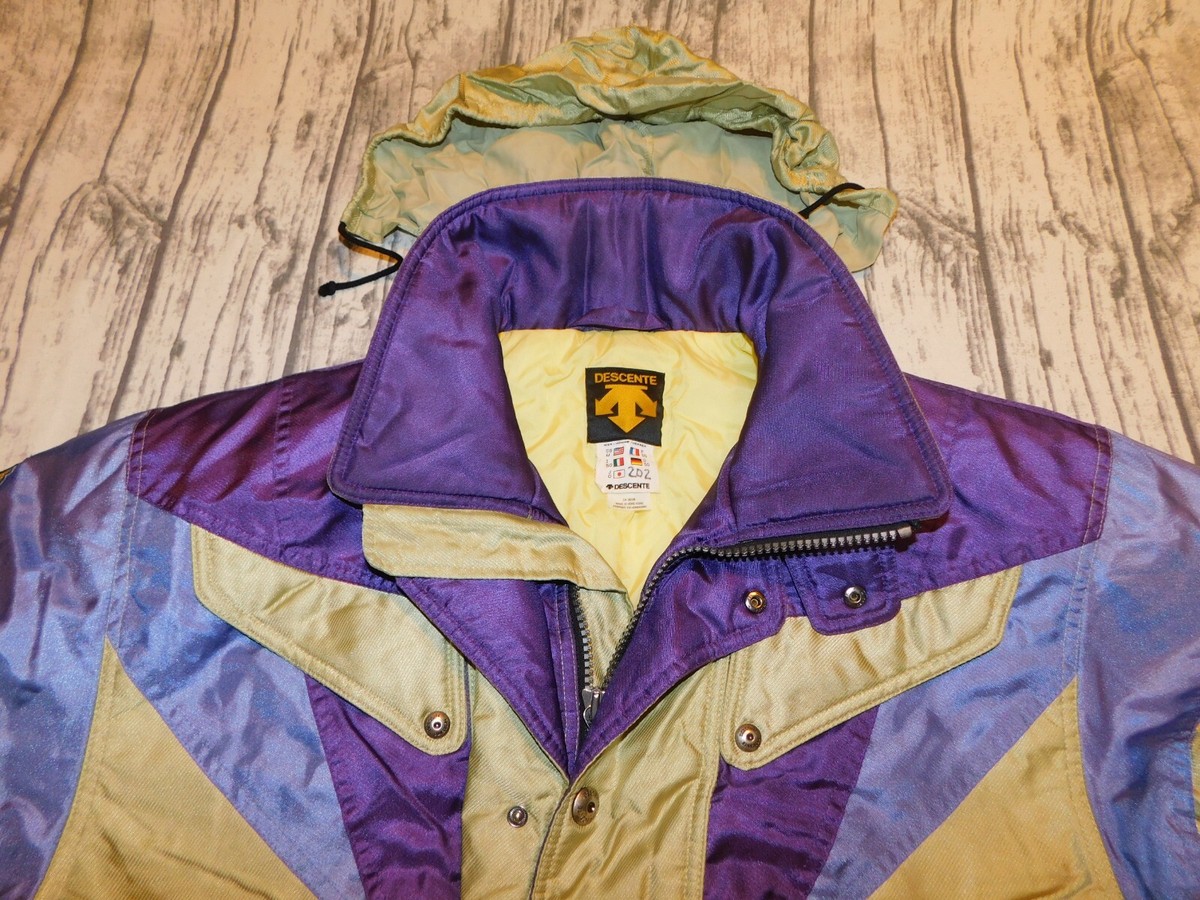VTG DESCENTE JACKET SKI 80's GOLD PURPLE BOMBER ROOMY FIT VTG DESCENTE JACKET SKI 80's GOLD PURPLE BOMBER ROOMY FIT