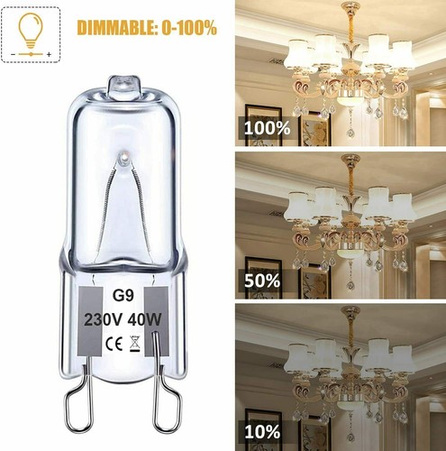 2X/5X/10X G9 Halogen Bulb 25W 20W 40W 50W 60W Warm White Filament Lamp Replace - Picture 10 of 12