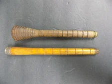 2 Vintage Antique Wooden Spools Textile Mill Thread Bobbin Spindle ODD