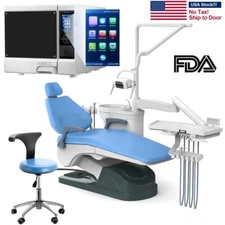 Dental Autoclave Steam Sterilizer Class B/ Blue Unit Chair DC Motor Leather FDA 