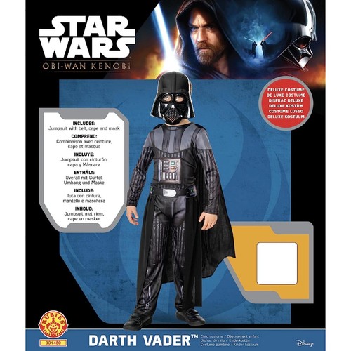 Darth Vader Deluxe Child Costume Star Wars Cosplay Jumpsuit Mask Rubie's 301480 - Picture 5 of 6
