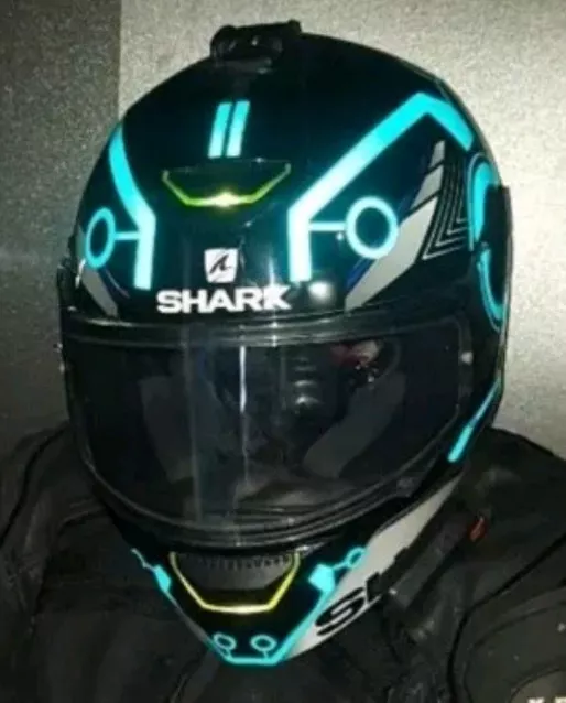 TRON STYLE HELMET REFLECTIVE DECAL STICKERS BE SEEN NIGHT MOTORBIKE XMAS Prezzie