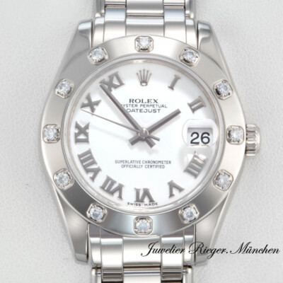 Rolex Pearlmaster 34 81319 2011 Weissgold 750 Diamanten Automatik Medium Gold