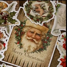 20pcs Vintage Christmas  Journaling Stickers Scrapbook, Journal, DIY Crafts