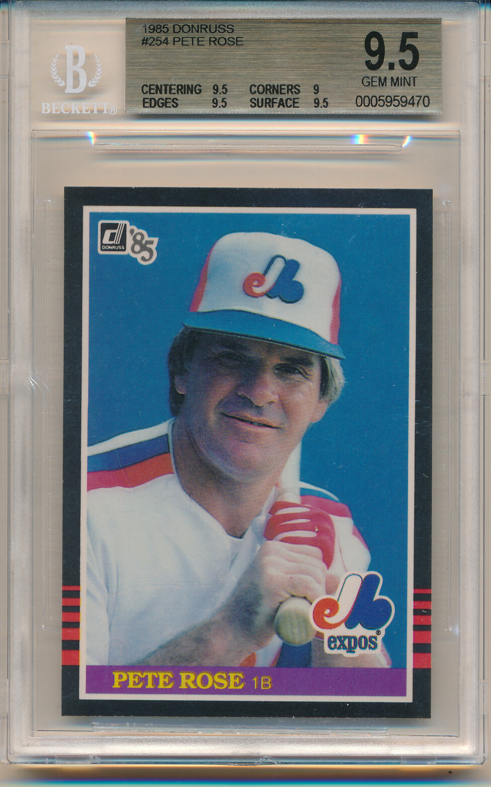 1985 Donruss Pete Rose (#254) BGS9.5 BGS