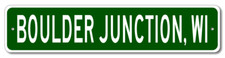 Boulder Junction, Wisconsin Metal Wall Decor City Limit Sign - Aluminum
