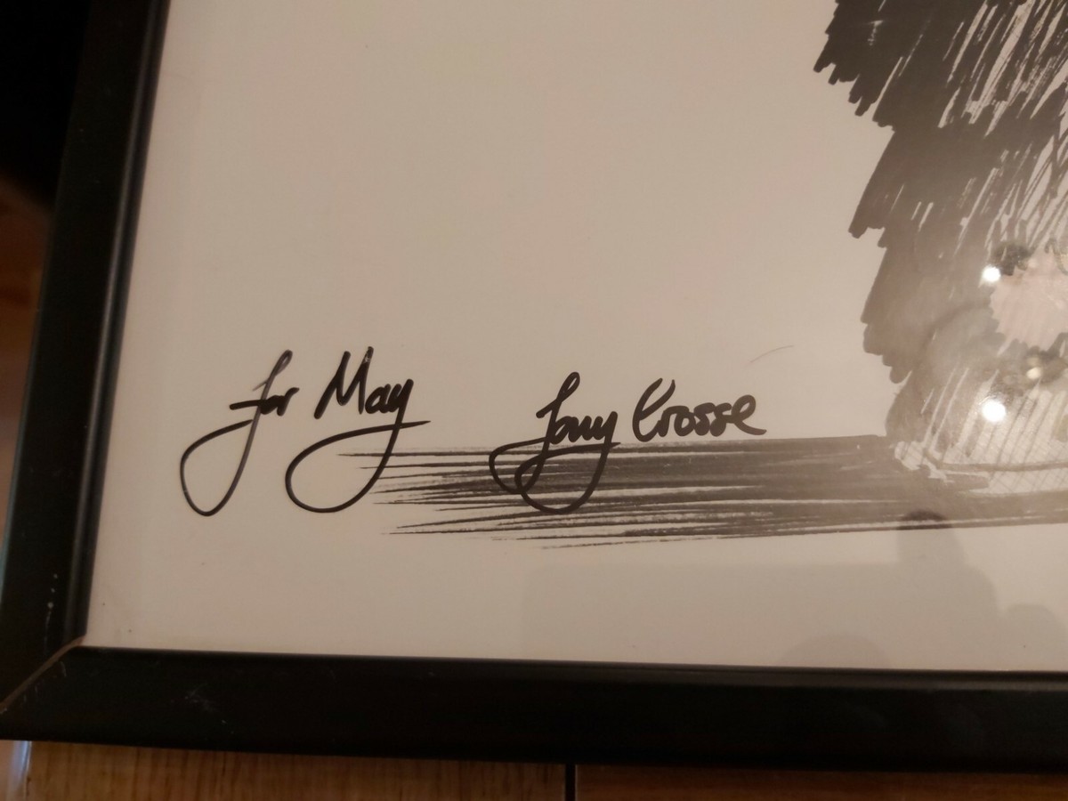 パンデイロ sensivel S-1 pandeiro マルコス・スザーノサイン Vintage 80s Original framed Pen Ink Drawing Sad Clown SIGNED Tony