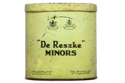 Rare 1920s English “De Reszke” litho 20 cigarette tin in good condition