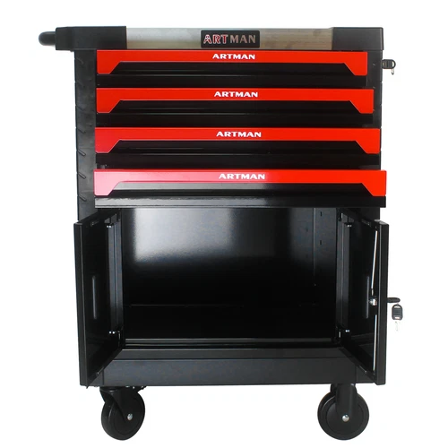 4 -Drawer Rolling Tool Chest Metal Tool Box w/Wheel Tool Cabinet Cart w/Lock - Picture 12 of 16