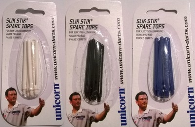 12 Unicorn Slik Stik Spare Tops Ersatz 4 Sets für Phase 5 Shafts Slikstik Blau