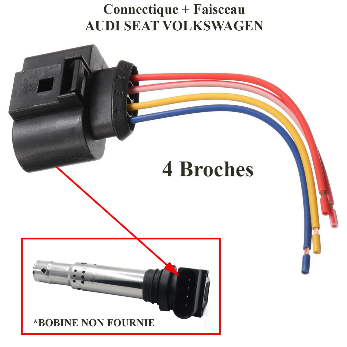 ECSiNG Adaptateur MQB 52 Broches Pour Autoradio Câble D'extension Compatible Avec Volkswagen Golf 7 A1 (8X) A3 (8V) Et A4 (B9