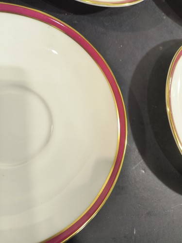 Minturn Saturn Rubin/Karmesinrot Goldrand Tasse & Untertasse (4er Set) Sehr guter Zustand - Bild 7 von 11