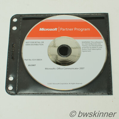 Microsoft Partnerprogramm Office Communicator 2007 Original CD.