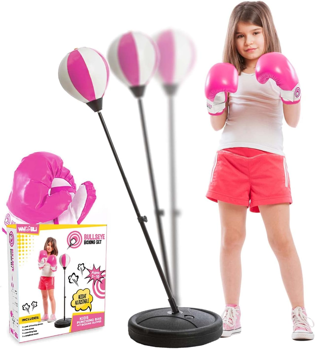 Punching Bag for Kids Incl Boxing Gloves | 3-10 Years Old Adjustable Kids Punchi