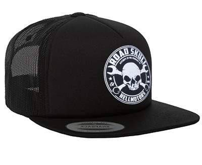 Road Skull Biker Flexfit Trucker Snapback Cap Rockabilly Old School Kappe Rapper