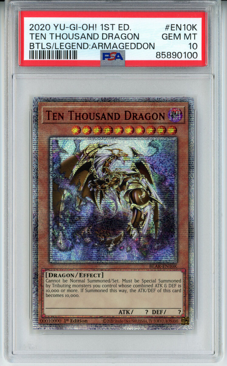 YUGIOH 1ST BLAR-EN10K TEN THOUSAND DRAGON SECRET RARE PSA 10 YUGIOH 1ST BLAR-EN10K TEN THOUSAND DRAGON SECRET RARE PSA 10