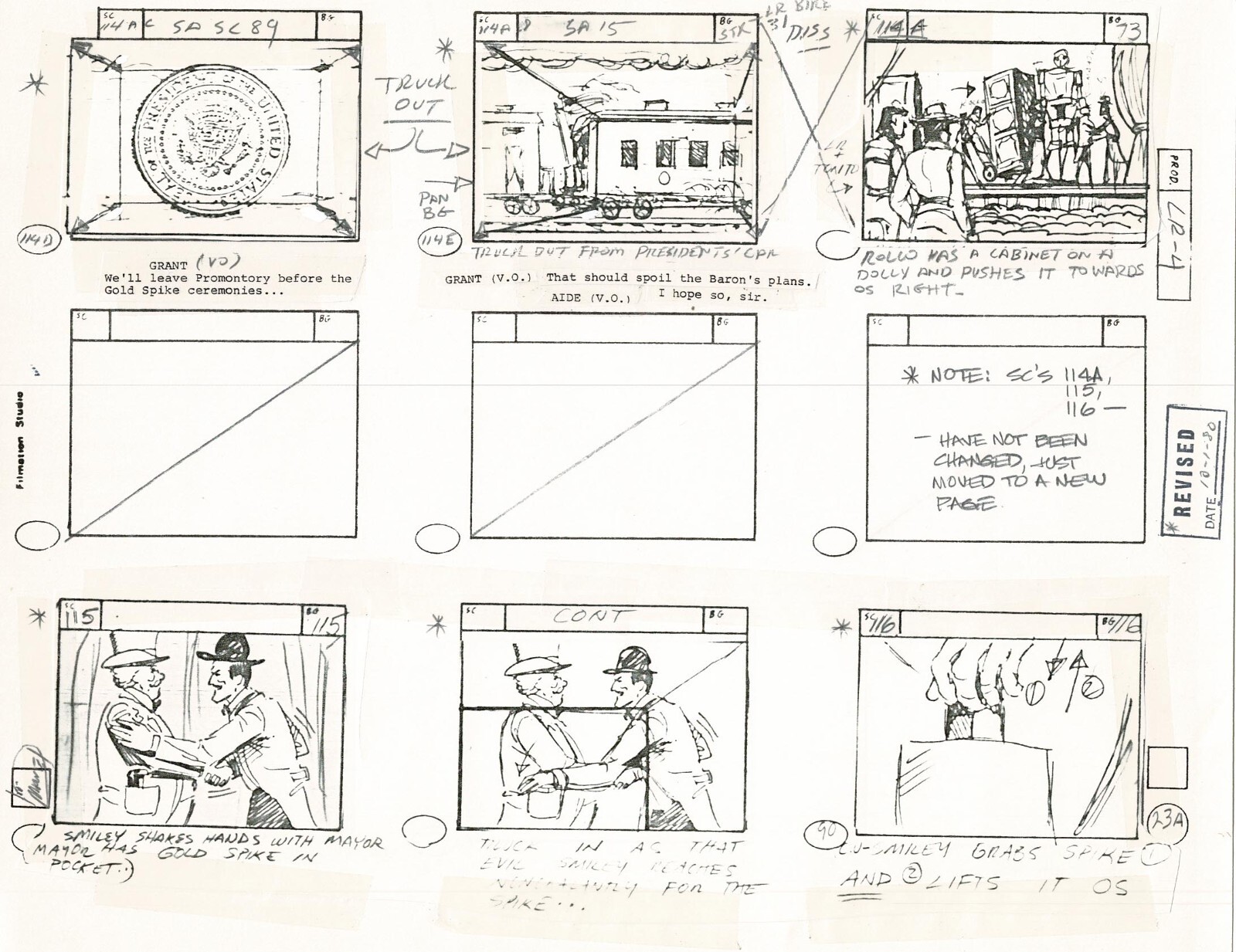 Lone Ranger Western Storyboard Animation Animation Page Filmation 1980 C-041