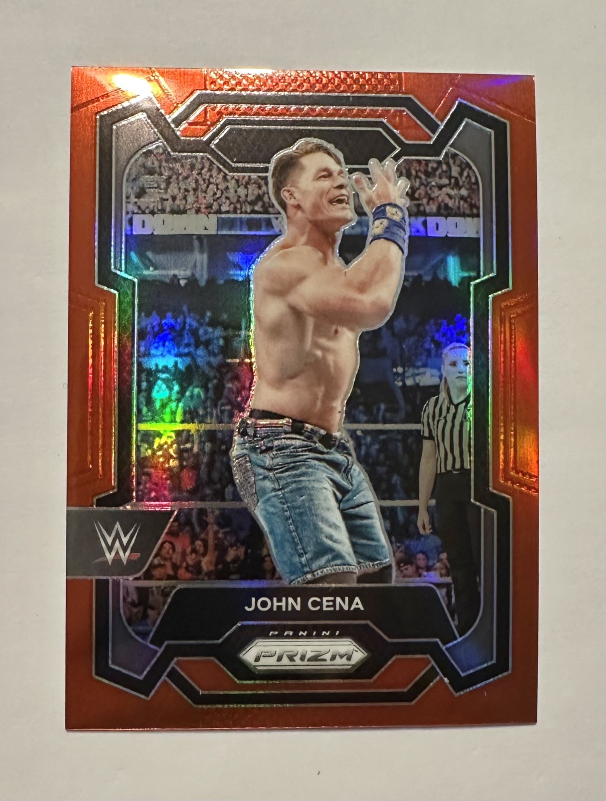 2024 Panini Prizm WWE John Cena Red Prizm /299 #156