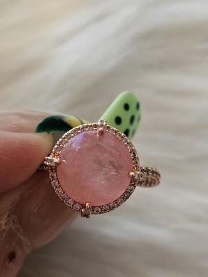 Bomb Party On A Fragrant Breeze RG48090 Ring Size 8 Rose Quartz On
