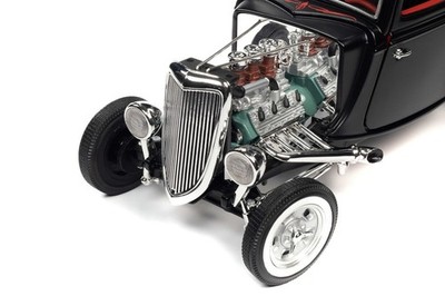 Auto World 1:18 1934 Ford 3-Window Coupe High Boy Hot Rod Matte