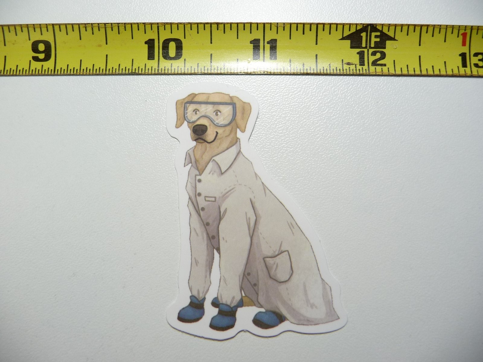 Labrador Retriever in Lab Coat Sticker for Teachers and Professors