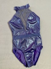 Jordan Chiles GK Elite LEOTARD Gymnastics LAVENDER LOVE Mesh RHINESTONE Bling CM