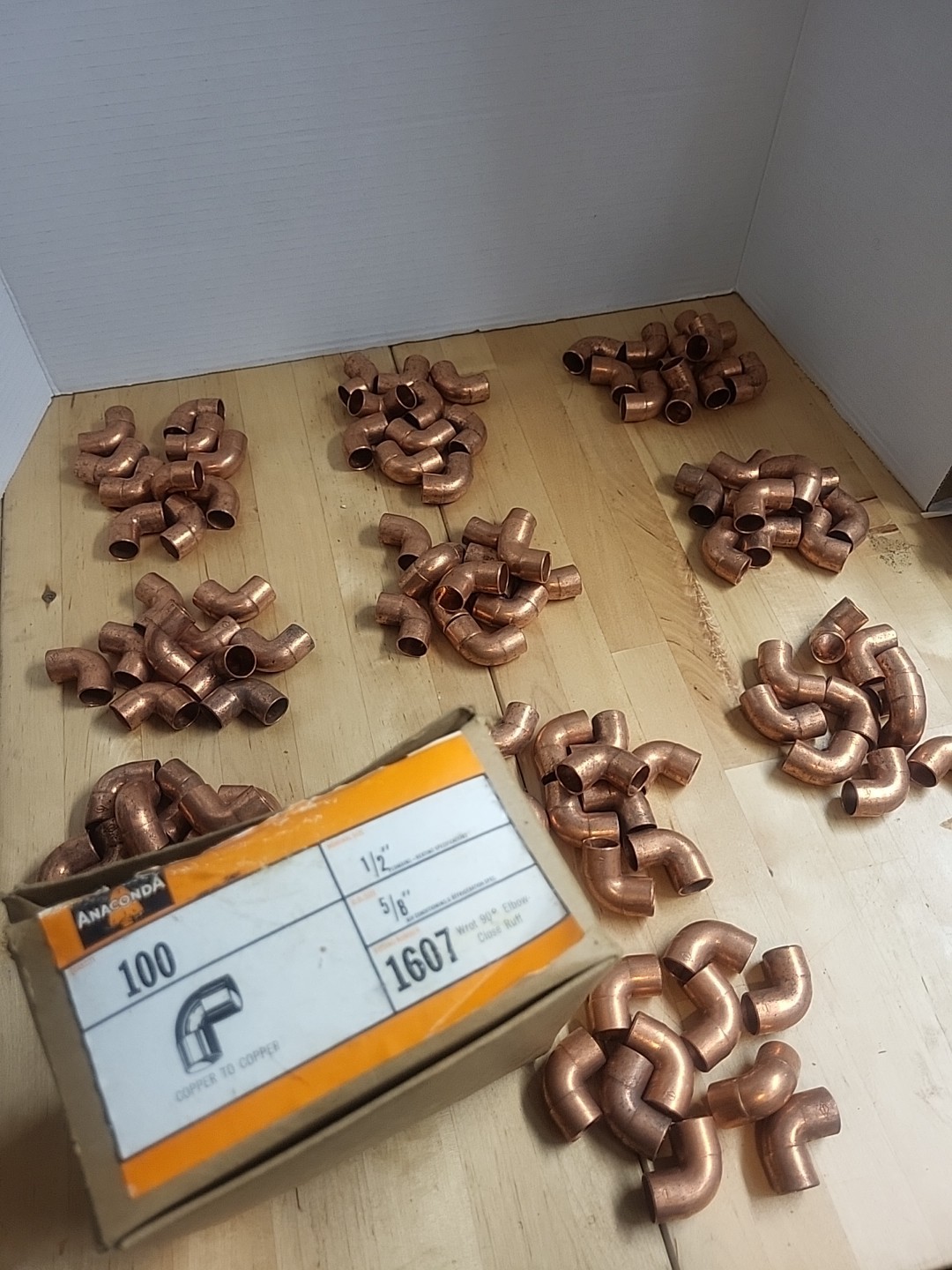 100 ANACONDA Fittings 1607 Wrot 90⁰ Elbow Close Ruff COPPER TO COPPER NEW