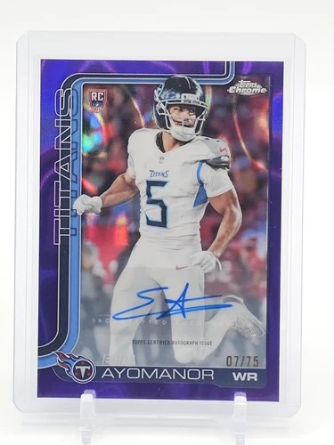 2025 Topps Chrome Football Purple Lava Refractor Elic Ayomanor #RA-EAY